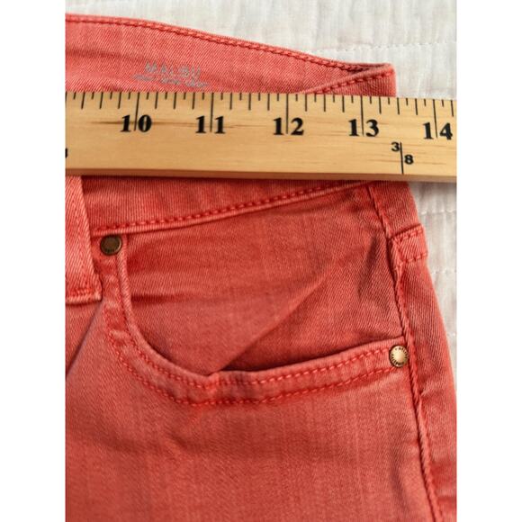 Fidelity Jeans Women's 27 Coral Malibu High Wide Leg Crop Denim Made USA Stretch - Picture 3 of 9